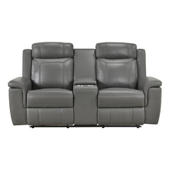 Nest Gray Double Reclining Loveseat With Center Console And Receptacles - Ornate Home