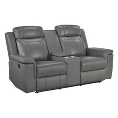 Nest Gray Double Reclining Loveseat With Center Console And Receptacles - Ornate Home