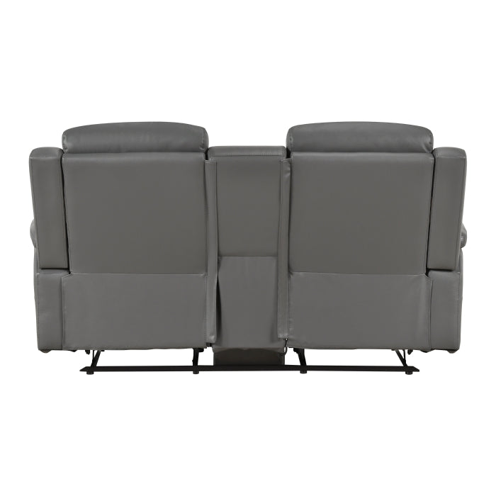 Nest Gray Double Reclining Loveseat With Center Console And Receptacles - Ornate Home