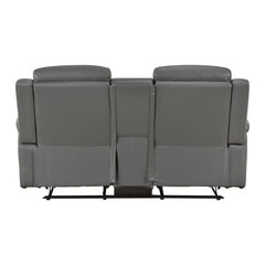 Nest Gray Double Reclining Loveseat With Center Console And Receptacles - Ornate Home
