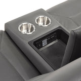 Nest Gray Double Reclining Loveseat With Center Console And Receptacles - Ornate Home