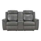 Nest Gray Double Reclining Loveseat With Center Console And Receptacles - Ornate Home