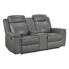 Nest Gray Double Reclining Loveseat With Center Console And Receptacles - Ornate Home