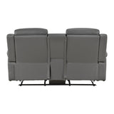 Nest Gray Double Reclining Loveseat With Center Console And Receptacles - Ornate Home
