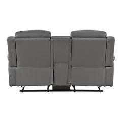 Nest Gray Double Reclining Loveseat With Center Console And Receptacles - Ornate Home