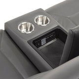 Nest Gray Double Reclining Loveseat With Center Console And Receptacles - Ornate Home