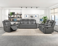 Nest Gray Double Reclining Loveseat With Center Console And Receptacles - Ornate Home