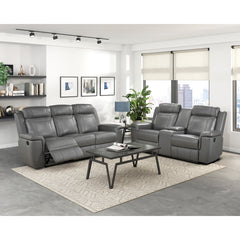 Nest Gray Double Reclining Sofa - Ornate Home
