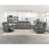 Nest Gray Double Reclining Sofa - Ornate Home