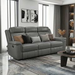 Nest Gray Double Reclining Sofa - Ornate Home