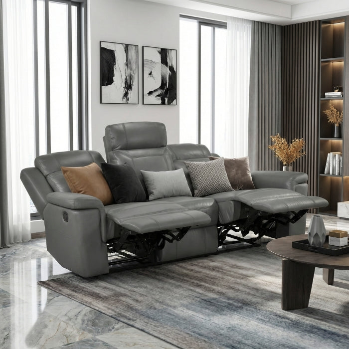 Nest Gray Double Reclining Sofa - Ornate Home