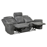 Nest Gray Double Reclining Sofa - Ornate Home