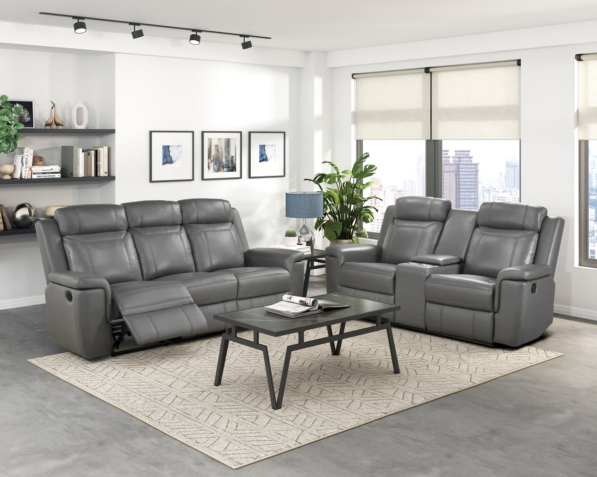 Nest Gray Double Reclining Sofa - Ornate Home
