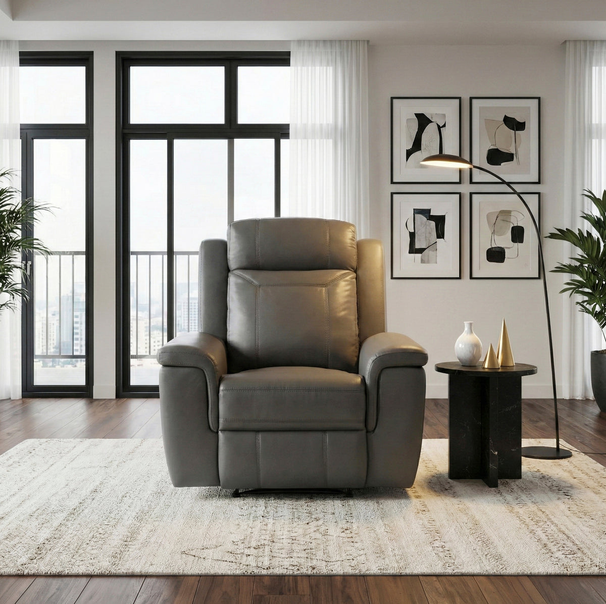 Nest Gray Reclining Chair - Ornate Home