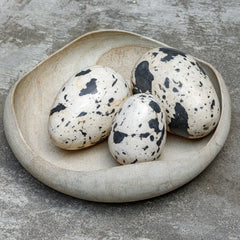 Nest Trio Black/White Indoor-Outdoor Stone Eggs (Set of 3) - Ornate Home
