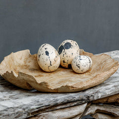 Nest Trio Black/White Indoor-Outdoor Stone Eggs (Set of 3) - Ornate Home