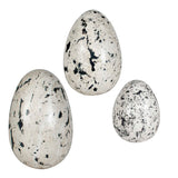 Nest Trio Black/White Indoor-Outdoor Stone Eggs (Set of 3) - Ornate Home