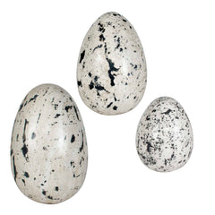 Nest Trio Black/White Indoor-Outdoor Stone Eggs (Set of 3) - Ornate Home
