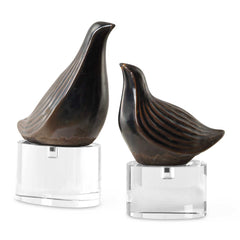 Nesting Bird Gray Sculptures (Set of 2) - Ornate Home