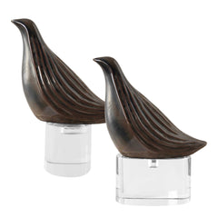 Nesting Bird Gray Sculptures (Set of 2) - Ornate Home