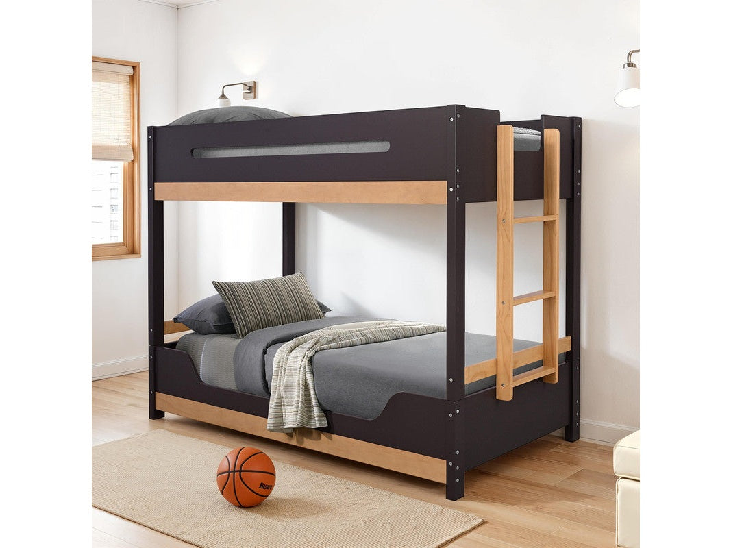 Nestor Black/Natural Twin/Twin Bunk Bed - Ornate Home