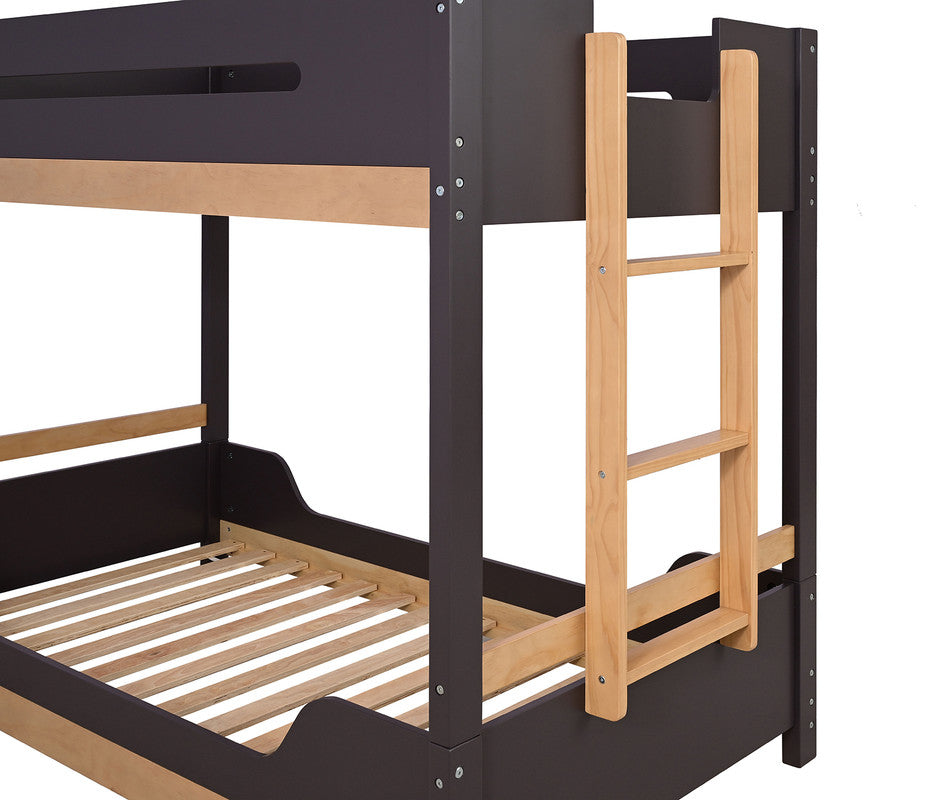 Nestor Black/Natural Twin/Twin Bunk Bed - Ornate Home