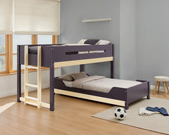 Nestor Mauve/Oak Twin/Twin Bunk Bed - Ornate Home
