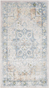 Neta Orange & Light Blue Washable Area Rug - Clearance - Ornate Home