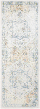 Neta Orange & Light Blue Washable Area Rug - Clearance - Ornate Home