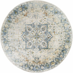Neta Orange & Light Blue Washable Area Rug - Clearance - Ornate Home