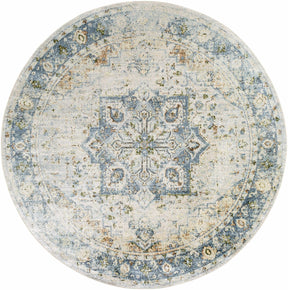 Neta Orange & Light Blue Washable Area Rug - Clearance - Ornate Home
