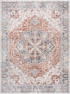Neta Red & Blue Flat Pile Washable Rug - Clearance - Ornate Home