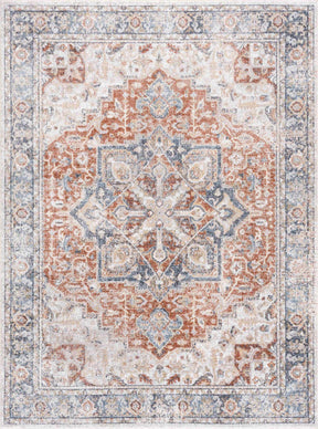 Neta Red & Blue Flat Pile Washable Rug - Clearance - Ornate Home