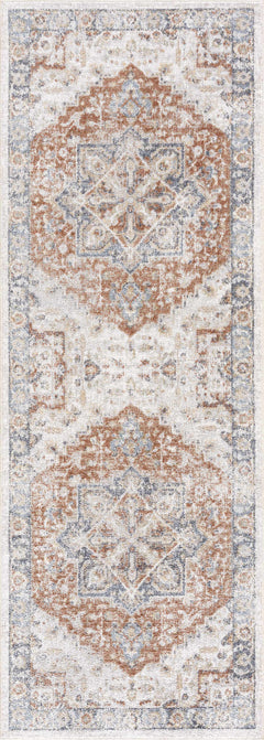 Neta Red & Blue Flat Pile Washable Rug - Clearance - Ornate Home