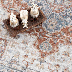 Neta Red & Blue Flat Pile Washable Rug - Clearance - Ornate Home