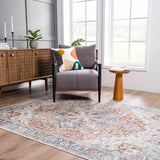 Neta Red & Blue Flat Pile Washable Rug - Clearance - Ornate Home