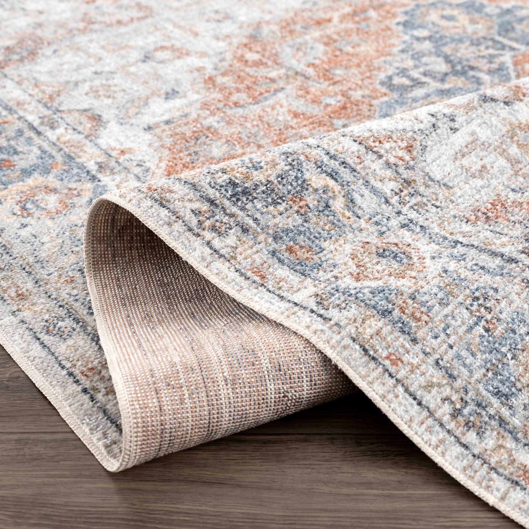 Neta Red & Blue Flat Pile Washable Rug - Clearance - Ornate Home