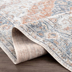Neta Red & Blue Flat Pile Washable Rug - Clearance - Ornate Home