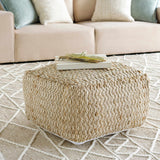 Netcong Tan Jute Pouf - Clearance - Ornate Home