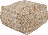 Netcong Tan Jute Pouf - Clearance - Ornate Home