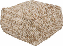 Netcong Tan Jute Pouf - Clearance - Ornate Home