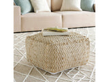 Netcong Tan Jute Pouf - Ornate Home