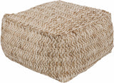Netcong Tan Jute Pouf - Ornate Home