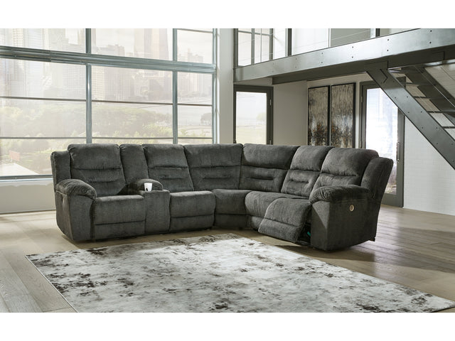 Nettington Smoke 3-Piece Power Reclining Sectional - Ornate Home