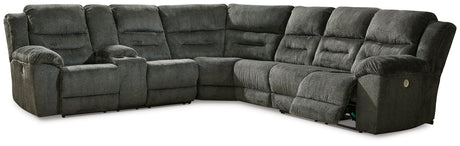 Nettington Smoke 4-Piece Power Reclining Sectional - Ornate Home