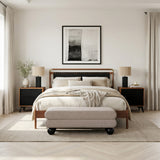 Netz Black & Walnut Queen Bed - Ornate Home