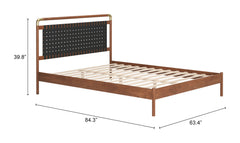 Netz Black & Walnut Queen Bed - Ornate Home