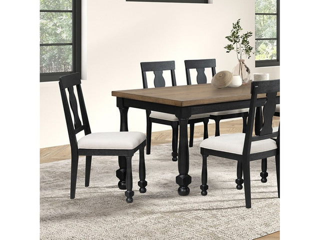 Neue Mills Black 7 Piece Dining Set - Ornate Home