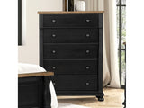 Neue Mills Black/Rustic Oak Chest - Ornate Home