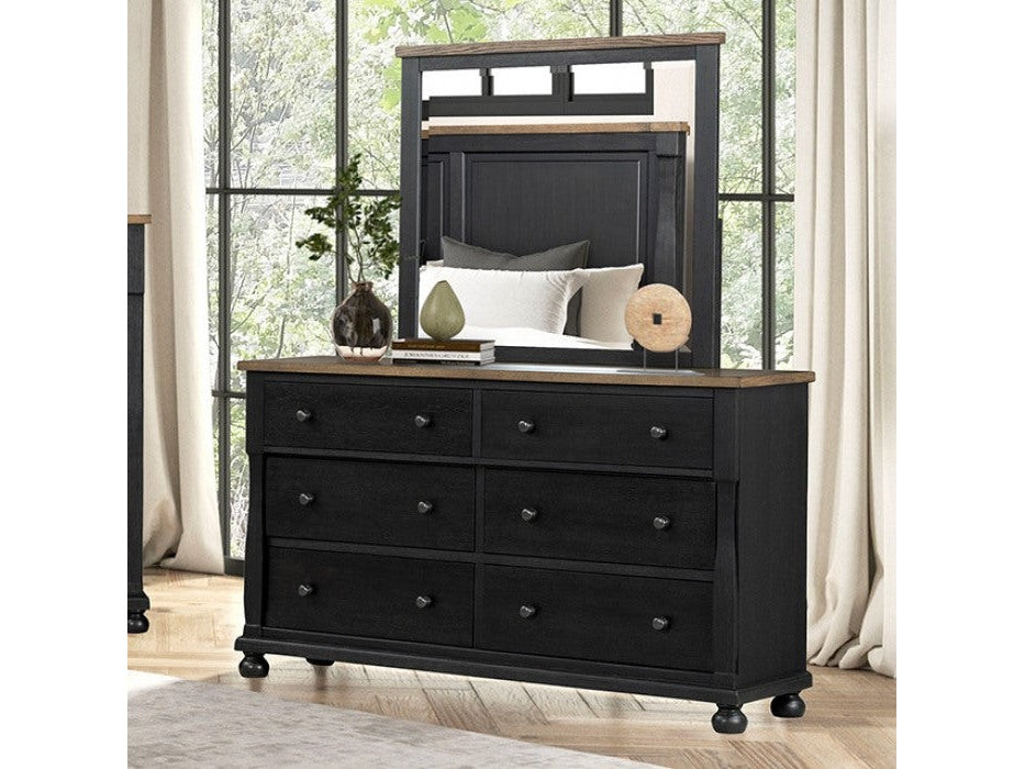 Neue Mills Black/Rustic Oak Dresser - Ornate Home